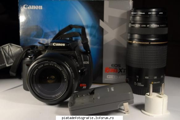 Canon 350D-XT - Vand Canon 350DXT in stare buna cu obiectiv 18-55 - Vanzari foto