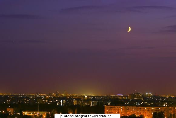 Luna la Apus - Foto 1 expunere 6 secunde facuta de acasa de la - Foto-comment